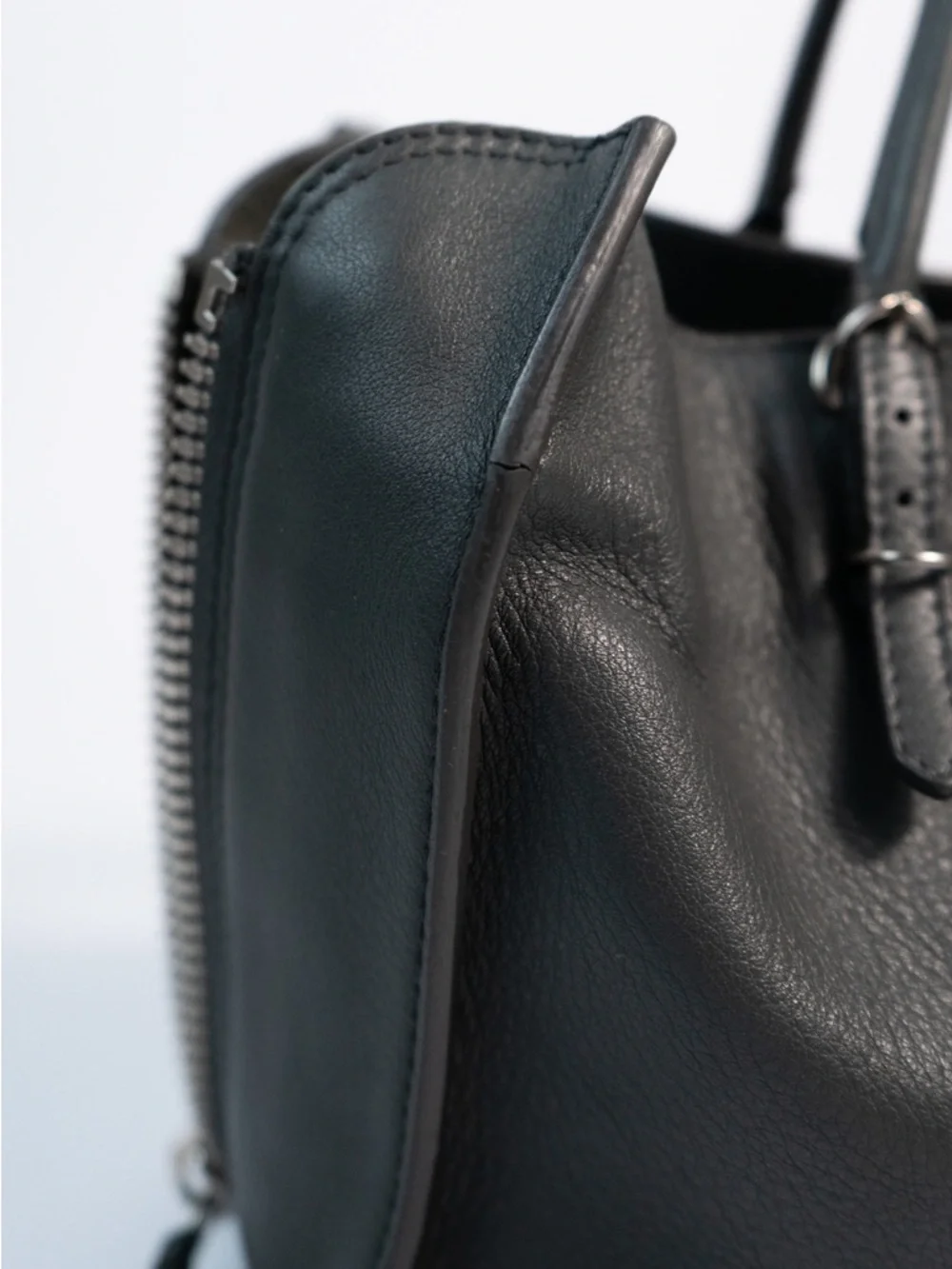 Balenciaga Grey Leather Tote with Zip-Trim Details - Picture 2 of 5